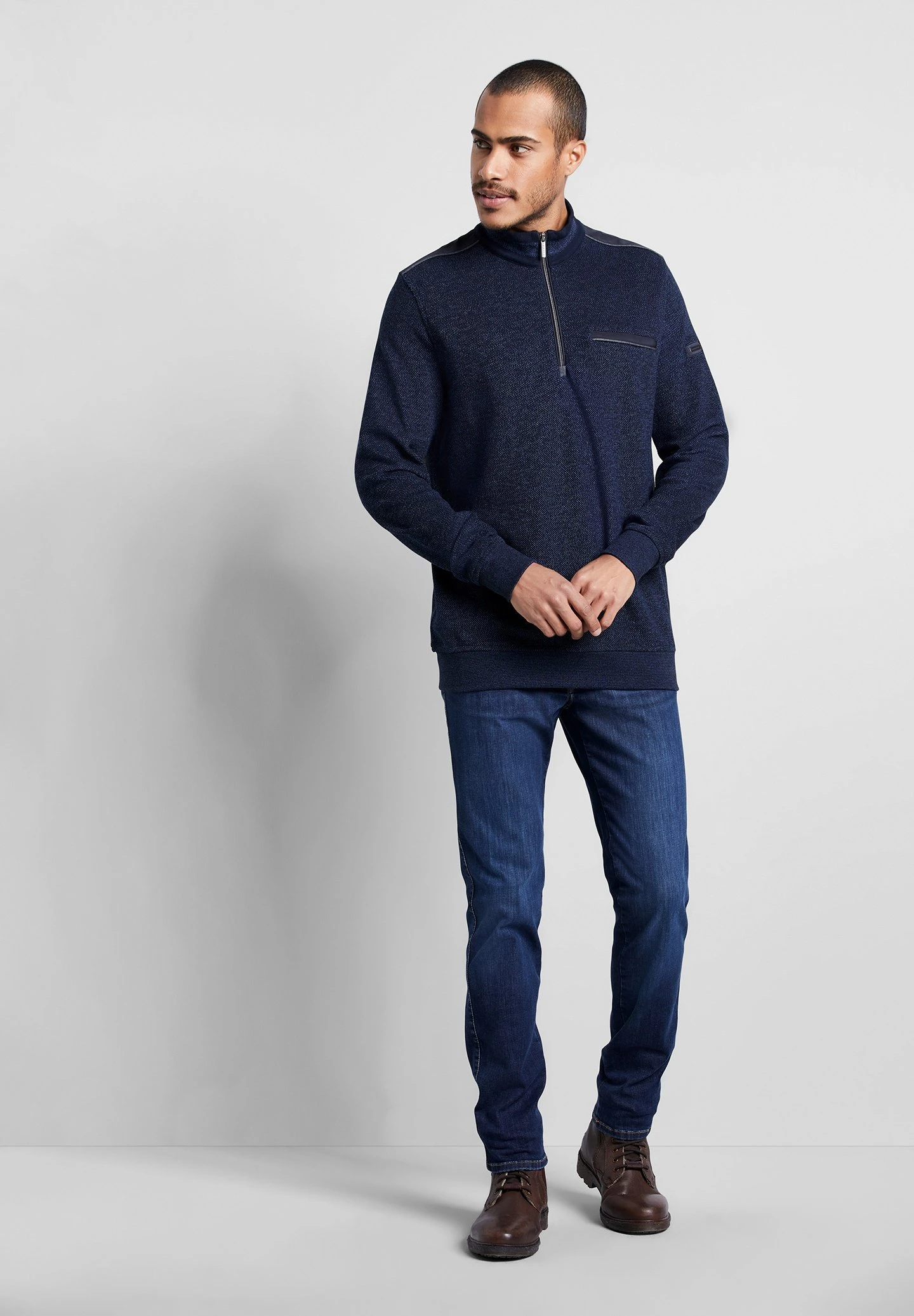 Bugatti Troyer- Sweater - Navy 4 Bugatti Troyer- Sweater - Navy - Afbeelding 2