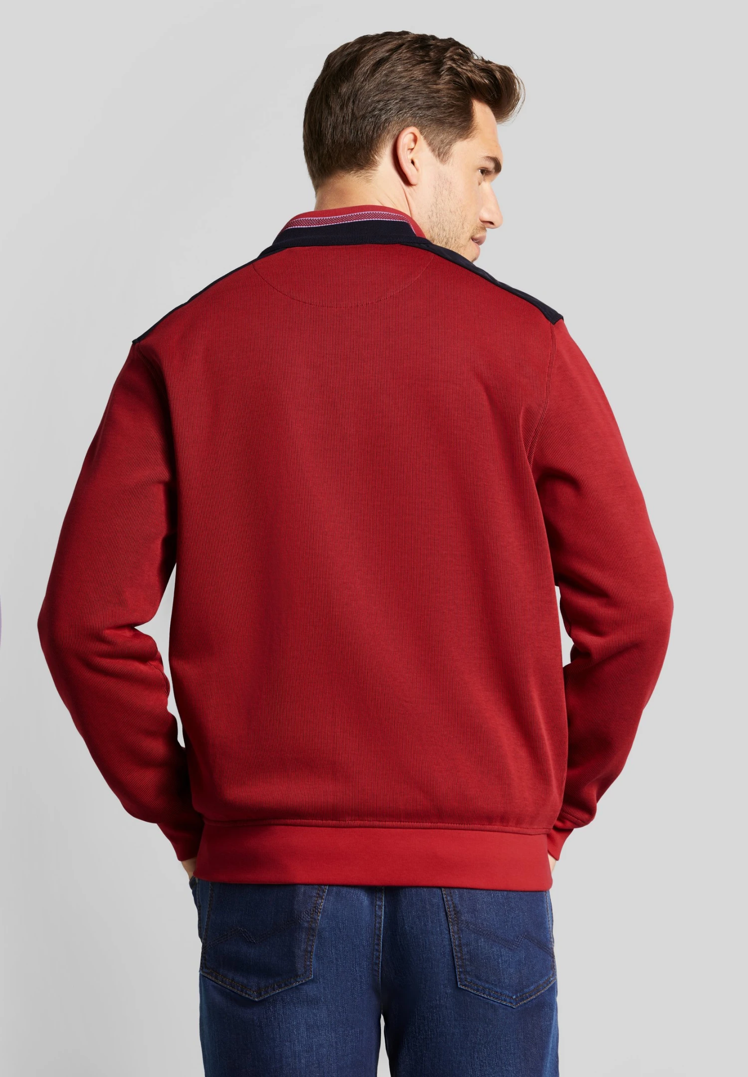 Bugatti Regular Fit - Sweater Met Rits - Rot 5 Bugatti Regular Fit - Sweater Met Rits - Rot - Afbeelding 3