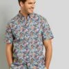 Bugatti Print Modern Fit - Overhemd - Marine