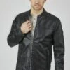 Bugatti Leather Jacket With Stand Up Collar - Leren Jas - Dunkelblau 1 Bugatti Leather Jacket With Stand Up Collar - Leren Jas - Dunkelblau -Bugatti Winkel 436040e1ea2347fcbb4cfa82cdf52b69