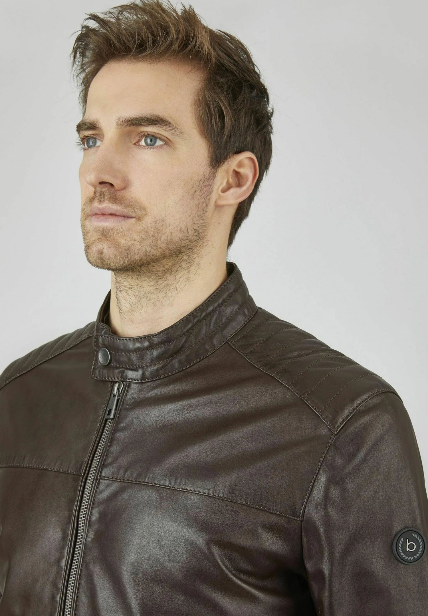 Bugatti Mit Riegeln Und Stehkragen - Leren Jas - Dunkelbraun 6 Bugatti Mit Riegeln Und Stehkragen - Leren Jas - Dunkelbraun - Afbeelding 4