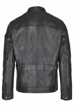 Bugatti Mit Riegeln Und Stehkragen - Leren Jas - Schwarz -Bugatti Winkel 4fc809b8d5104d54a7e67260b64a51fa