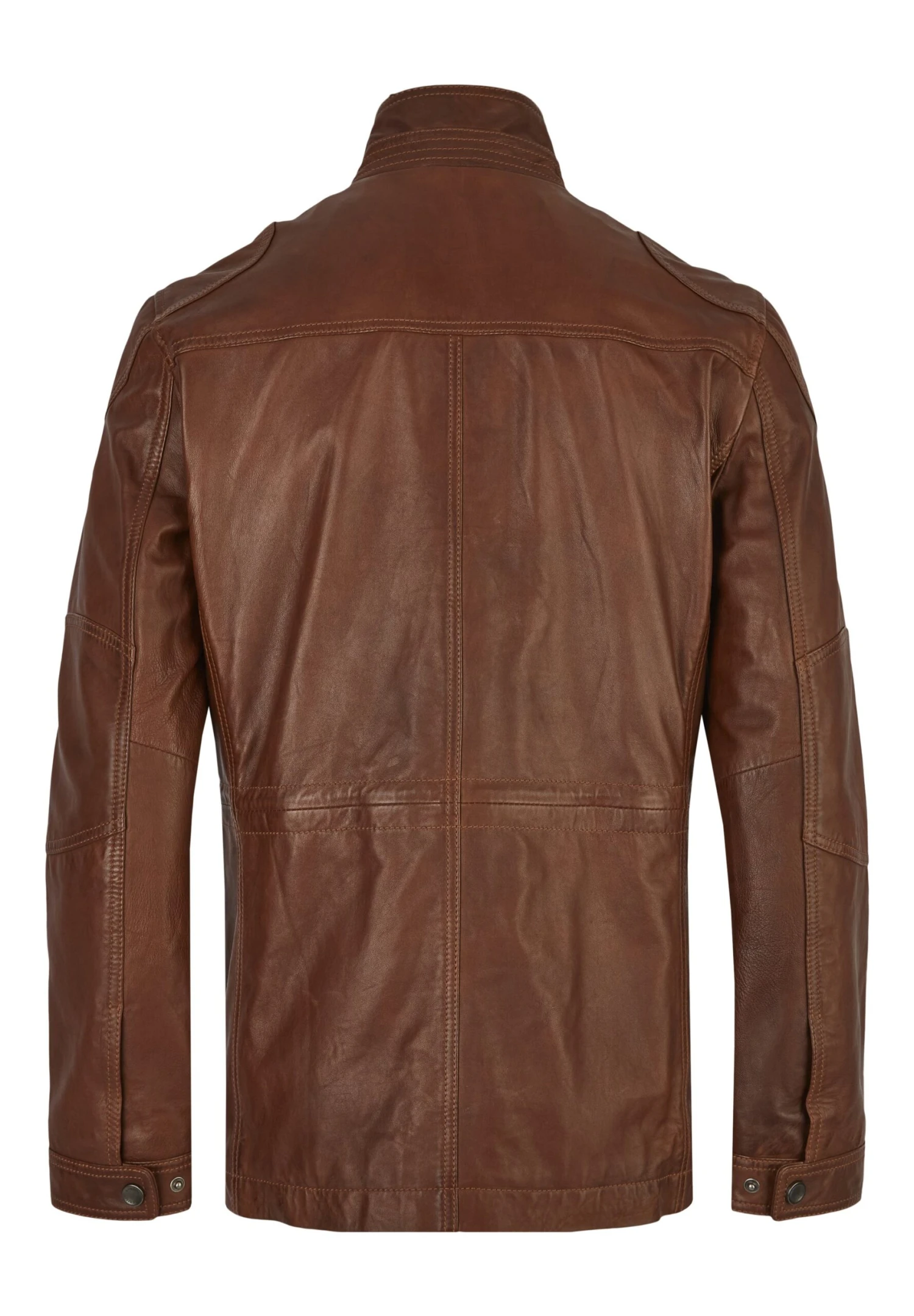 Bugatti Mit Abdeckleiste Und Stehkragen - Leren Jas - Cognac 8 Bugatti Mit Abdeckleiste Und Stehkragen - Leren Jas - Cognac - Afbeelding 6