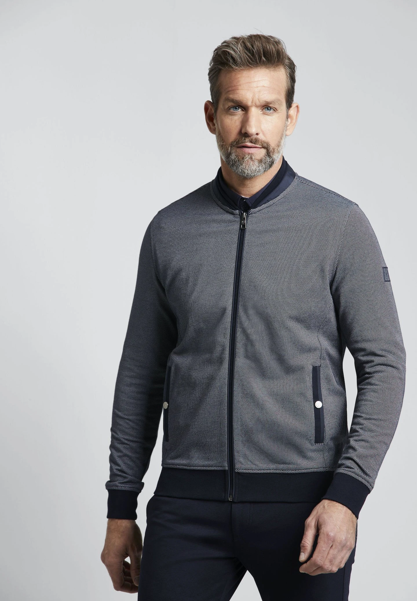 Bugatti Collage - Sweater Met Rits - Marine 9 Bugatti Collage - Sweater Met Rits - Marine - Afbeelding 7