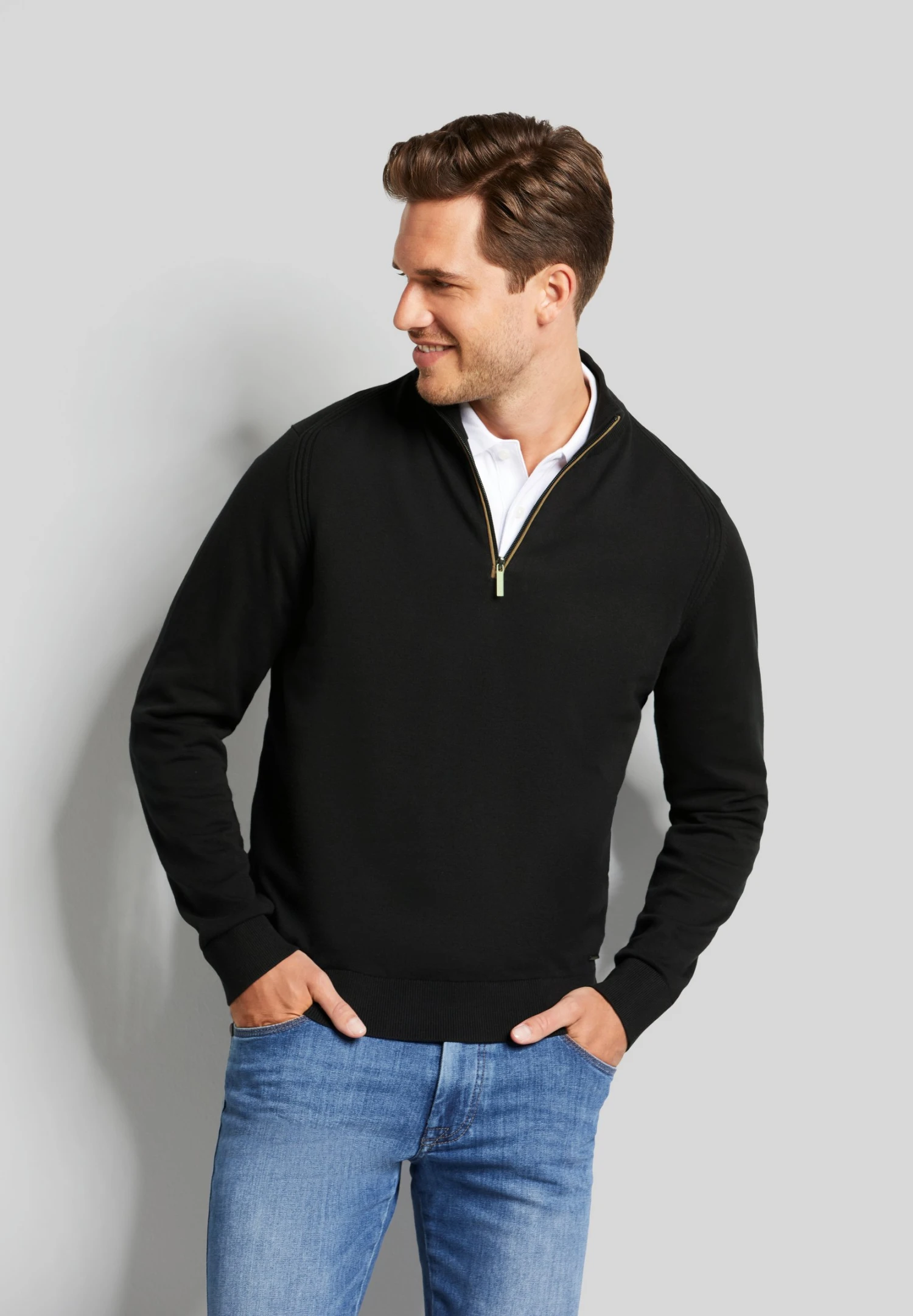 Bugatti Half-Zip - Trui - Black 3 Bugatti Half-Zip - Trui - Black