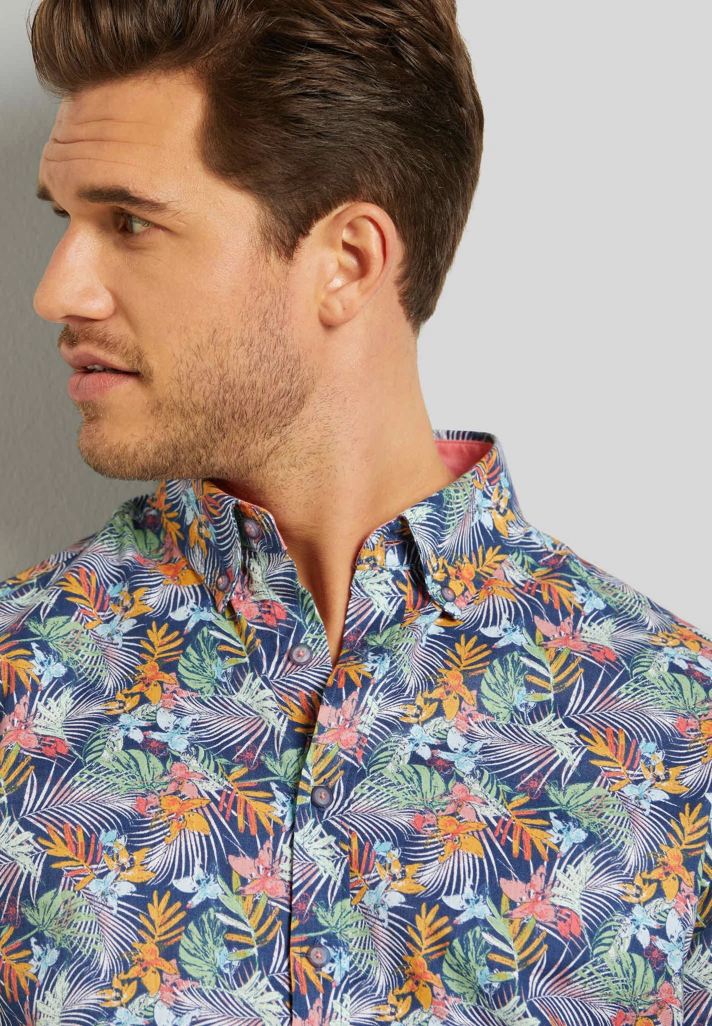 Bugatti Print Modern Fit - Overhemd - Marine 5 Bugatti Print Modern Fit - Overhemd - Marine - Afbeelding 3