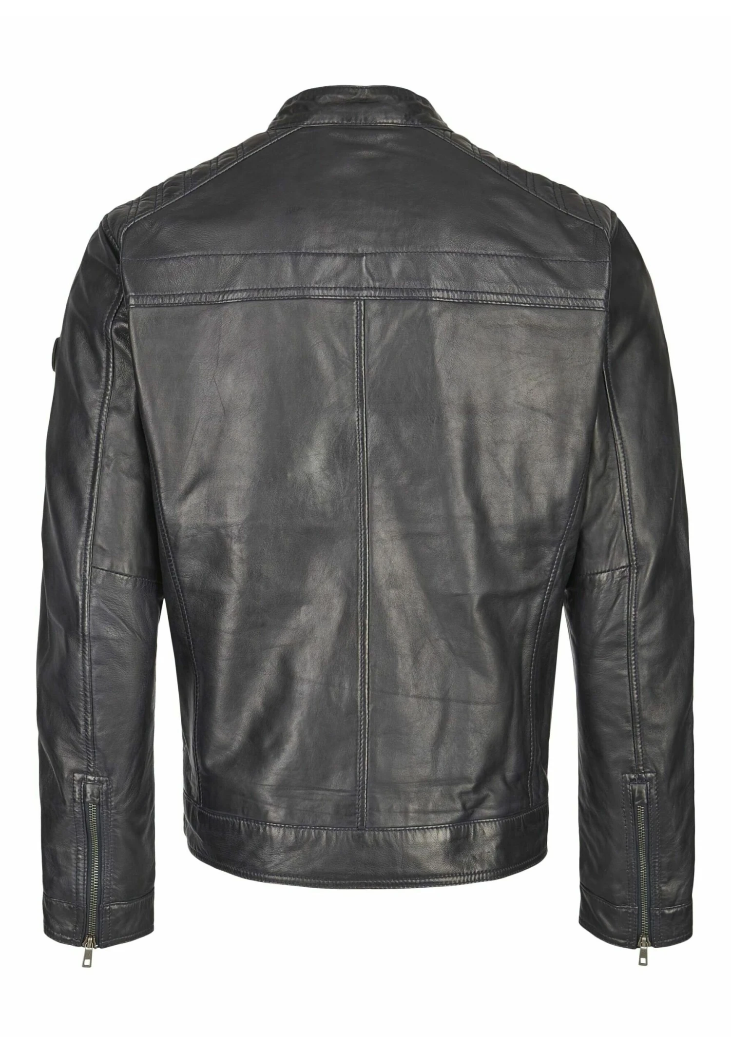 Bugatti Mit Stehkragen Und Druckknopfriegel - Leren Jas - Dunkelblau 8 Bugatti Mit Stehkragen Und Druckknopfriegel - Leren Jas - Dunkelblau - Afbeelding 6