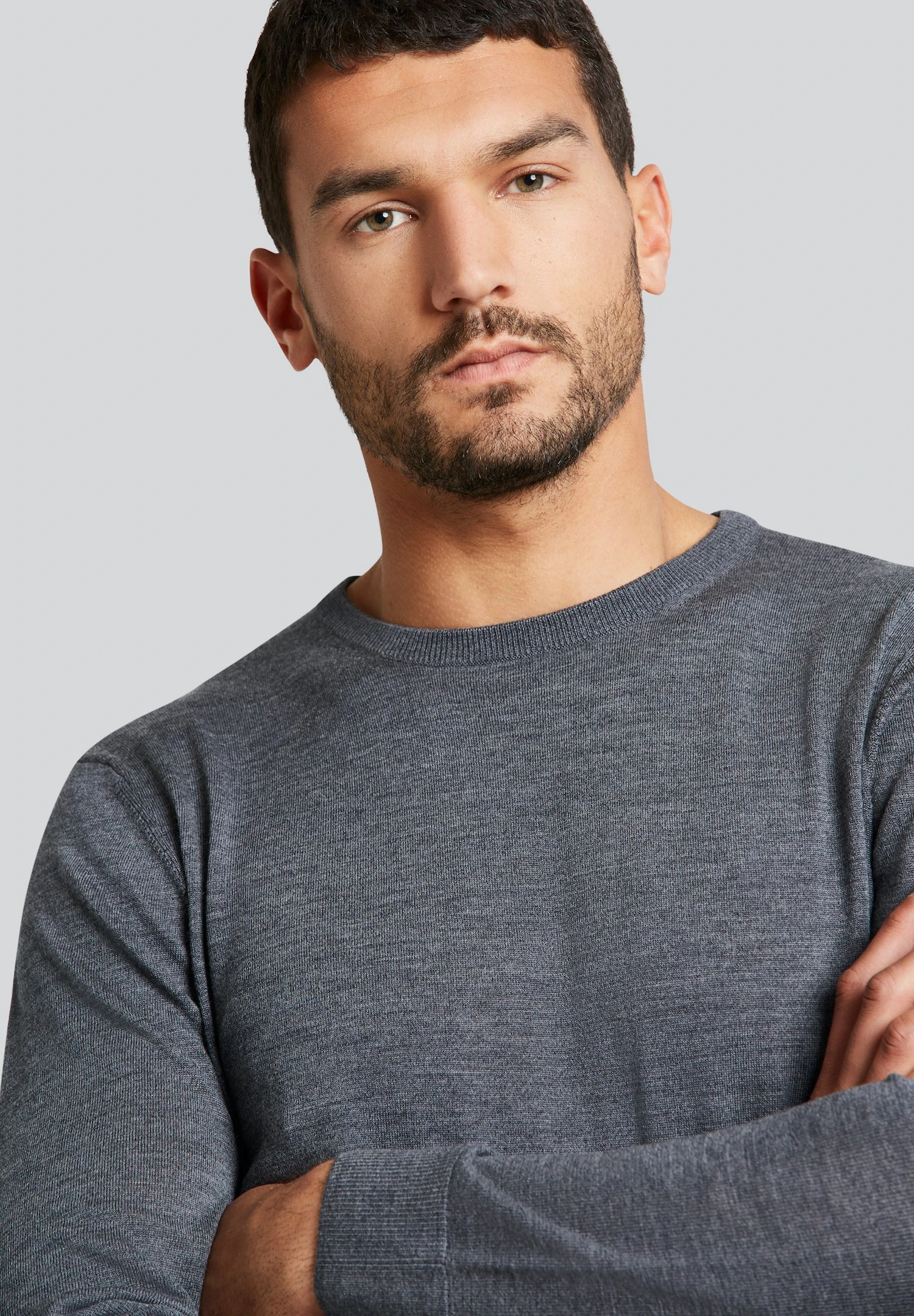 Bugatti Merino Wool - Trui - Dunkelgrau 5 Bugatti Merino Wool - Trui - Dunkelgrau - Afbeelding 3