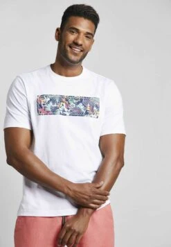 Bugatti T-Shirt Print - Weiß