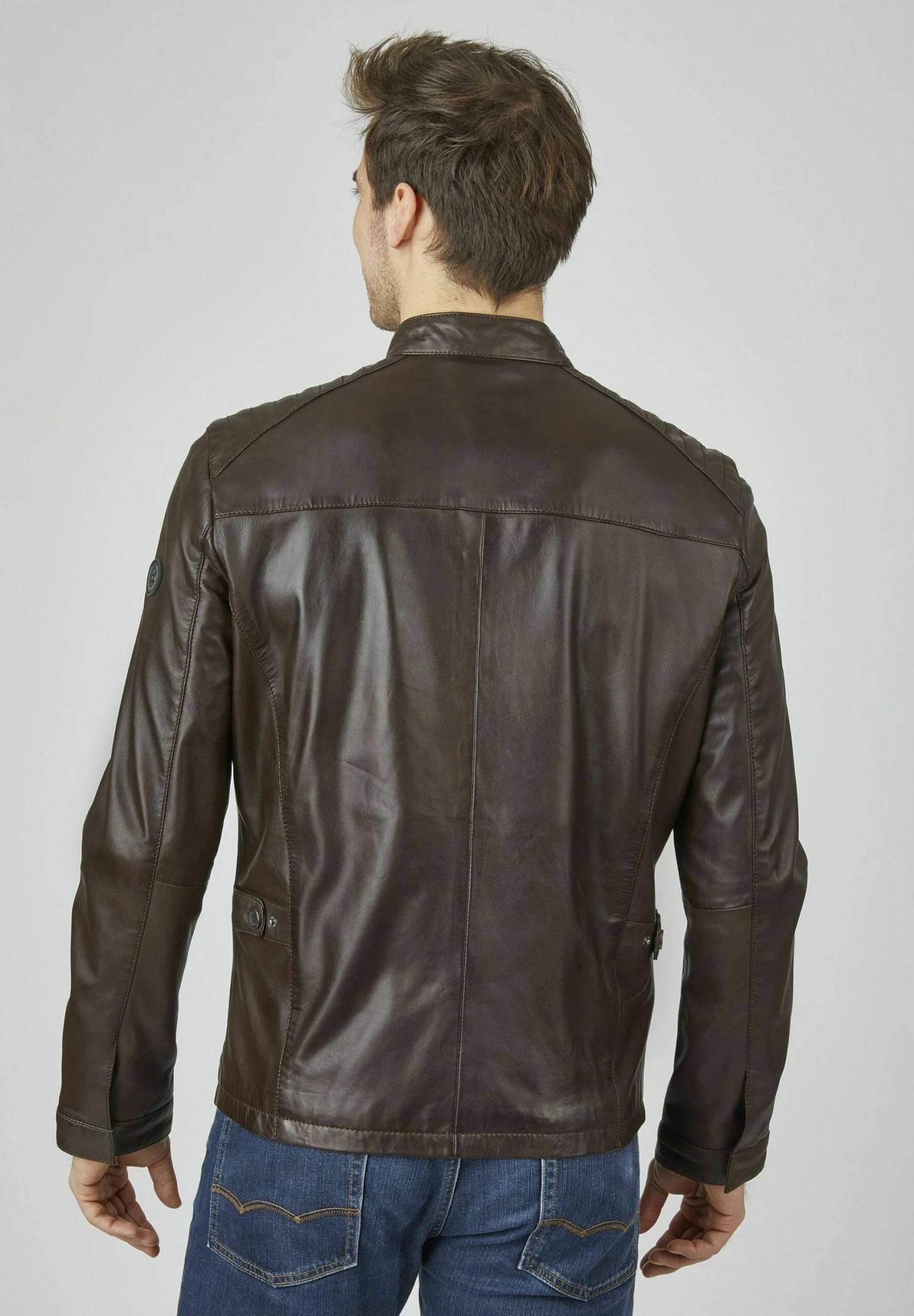 Bugatti Mit Druckknopfrieglen - Leren Jas - Dunkelbraun 5 Bugatti Mit Druckknopfrieglen - Leren Jas - Dunkelbraun - Afbeelding 3