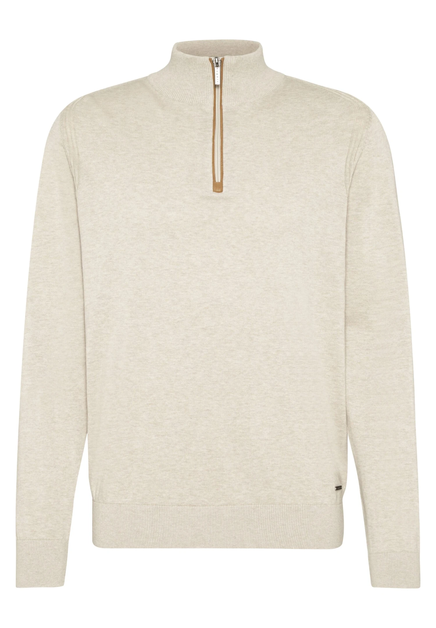 Bugatti Half-Zip - Trui - Beige 3 Bugatti Half-Zip - Trui - Beige