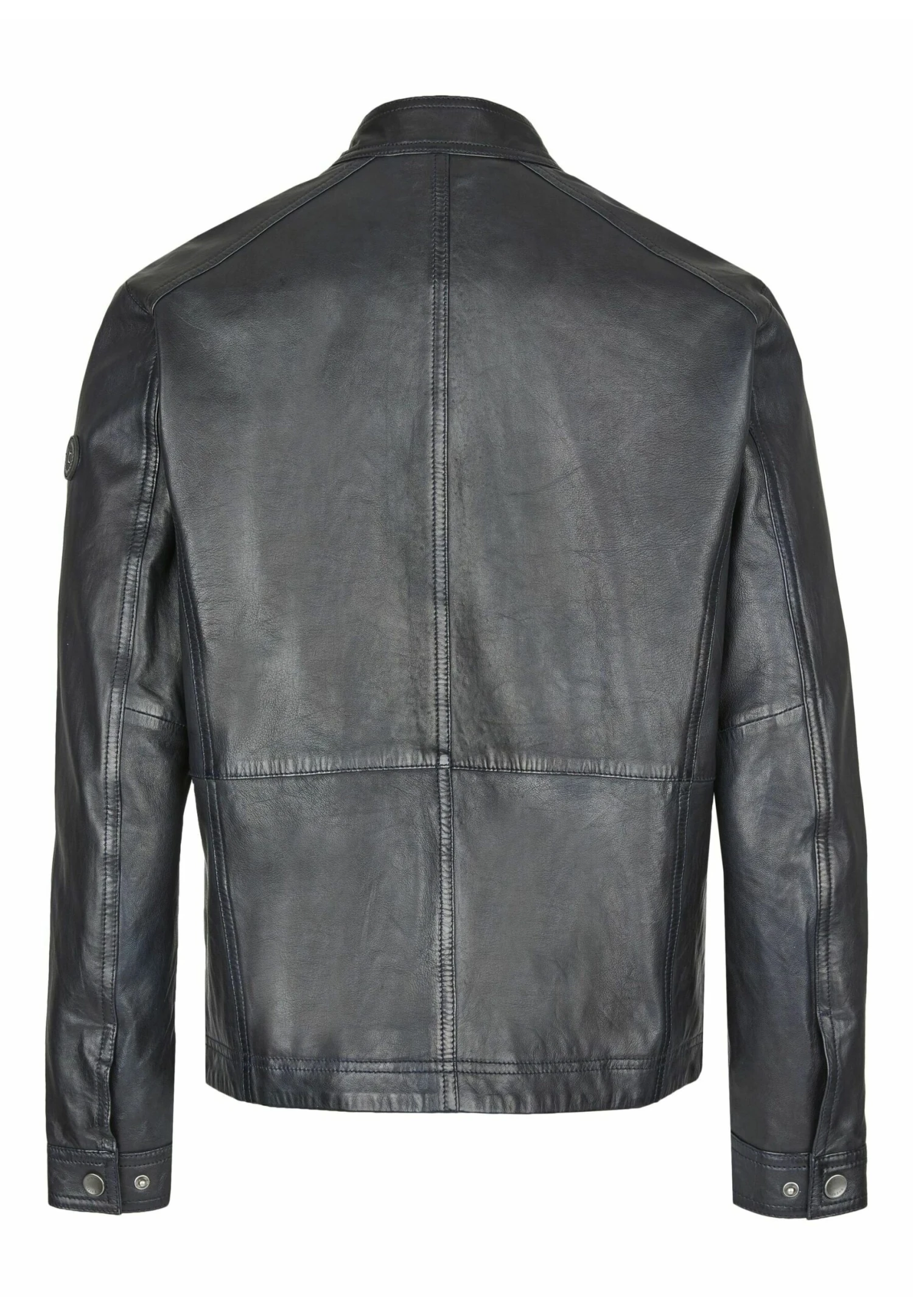 Bugatti Leather Jacket With Stand Up Collar - Leren Jas - Dunkelblau 8 Bugatti Leather Jacket With Stand Up Collar - Leren Jas - Dunkelblau - Afbeelding 6