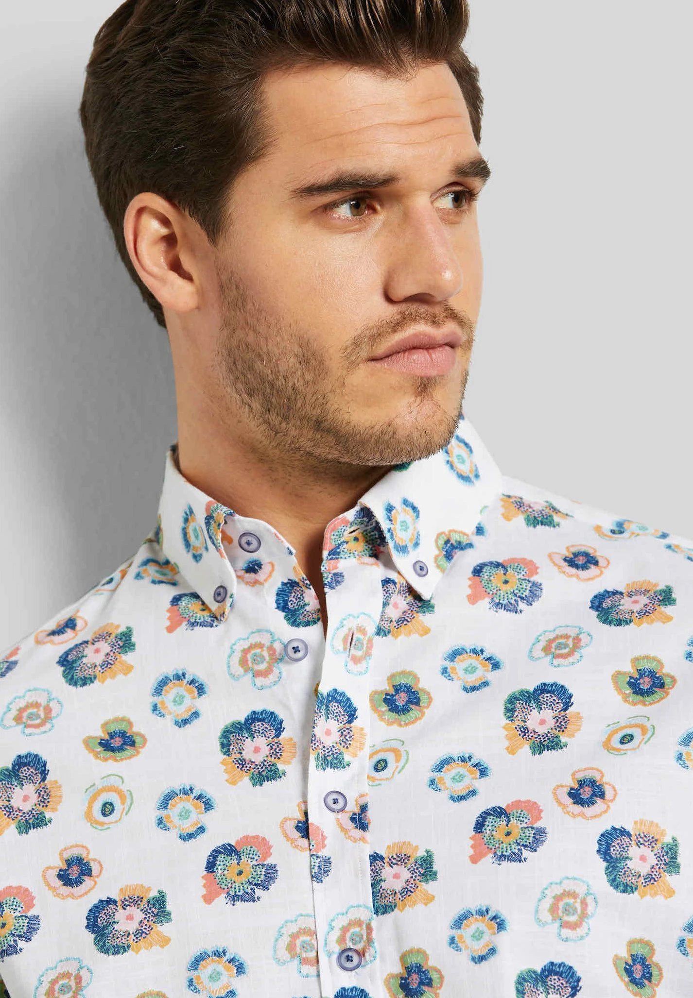 Bugatti Print Modern Fit - Overhemd - Weiß 5 Bugatti Print Modern Fit - Overhemd - Weiß - Afbeelding 3