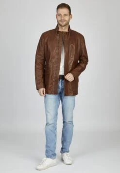 Bugatti Mit Abdeckleiste Und Stehkragen - Leren Jas - Cognac 9 Bugatti Mit Abdeckleiste Und Stehkragen - Leren Jas - Cognac -Bugatti Winkel a1f7152c96e042fba0a93abc9a9d6430