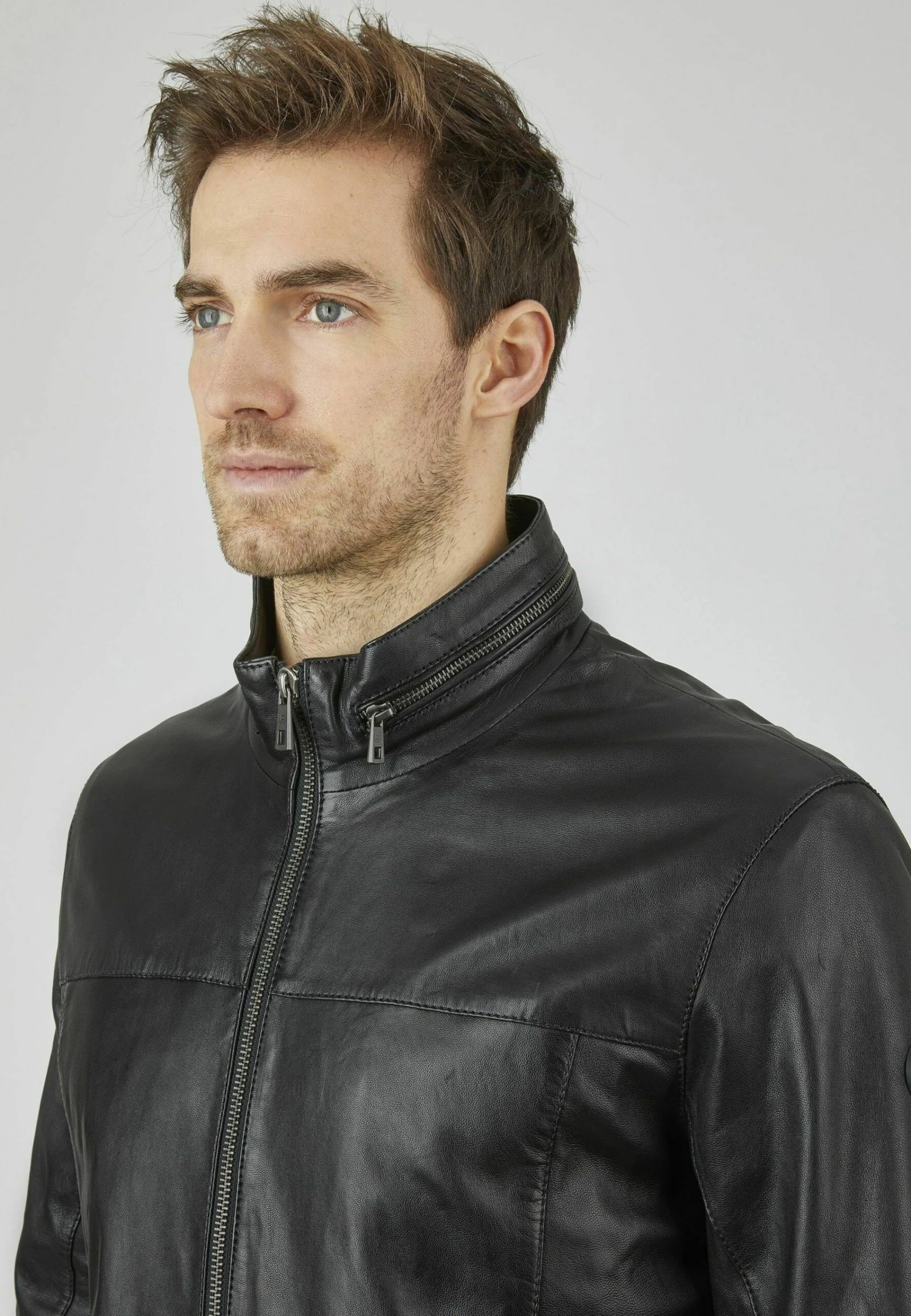 Bugatti Mit Riegeln Und Steppungen - Leren Jas - Schwarz 6 Bugatti Mit Riegeln Und Steppungen - Leren Jas - Schwarz - Afbeelding 4