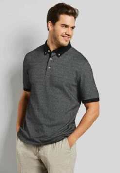 Bugatti Mit Button-Down-Kragen - Poloshirt - Schwarz