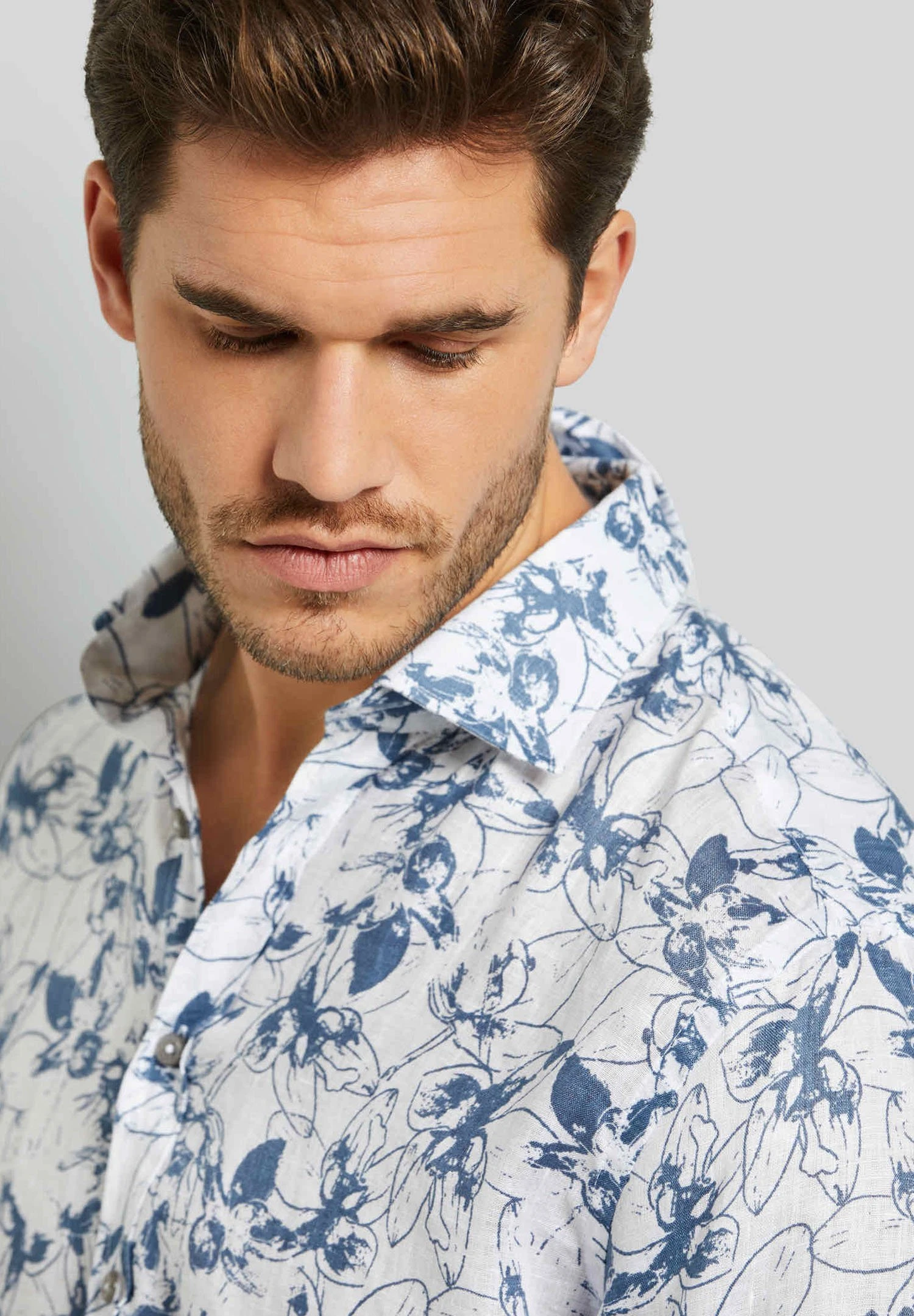 Bugatti Print Modern Fit - Overhemd - Blaugrau 5 Bugatti Print Modern Fit - Overhemd - Blaugrau - Afbeelding 3