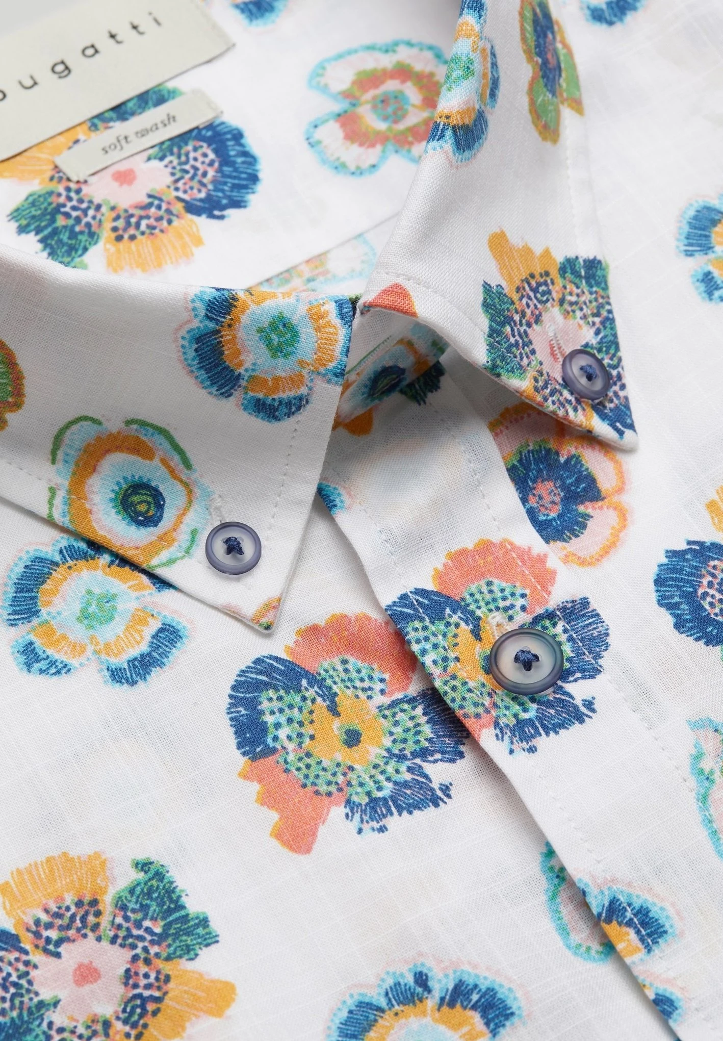 Bugatti Print Modern Fit - Overhemd - Weiß 7 Bugatti Print Modern Fit - Overhemd - Weiß - Afbeelding 5