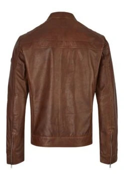 Bugatti Mit Stehkragen Und Druckknopfriegel - Leren Jas - Cognac -Bugatti Winkel b9b4310555cf4195b90ff50d7f19fd56