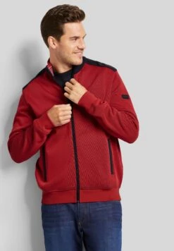 Bugatti Regular Fit - Sweater Met Rits - Rot