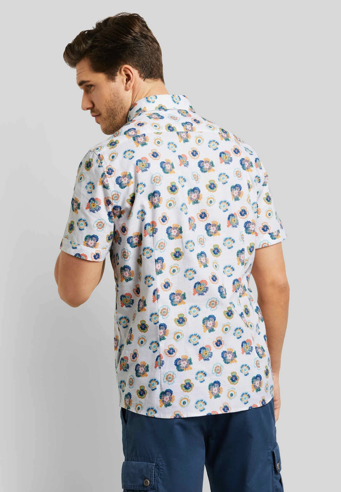 Bugatti Print Modern Fit - Overhemd - Weiß 4 Bugatti Print Modern Fit - Overhemd - Weiß - Afbeelding 2