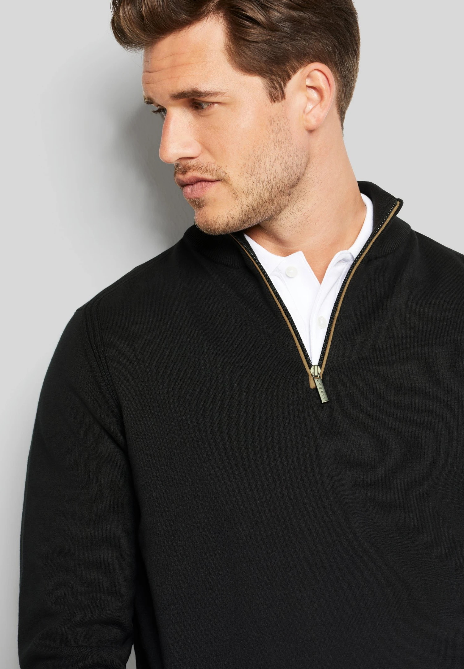 Bugatti Half-Zip - Trui - Black 5 Bugatti Half-Zip - Trui - Black - Afbeelding 3