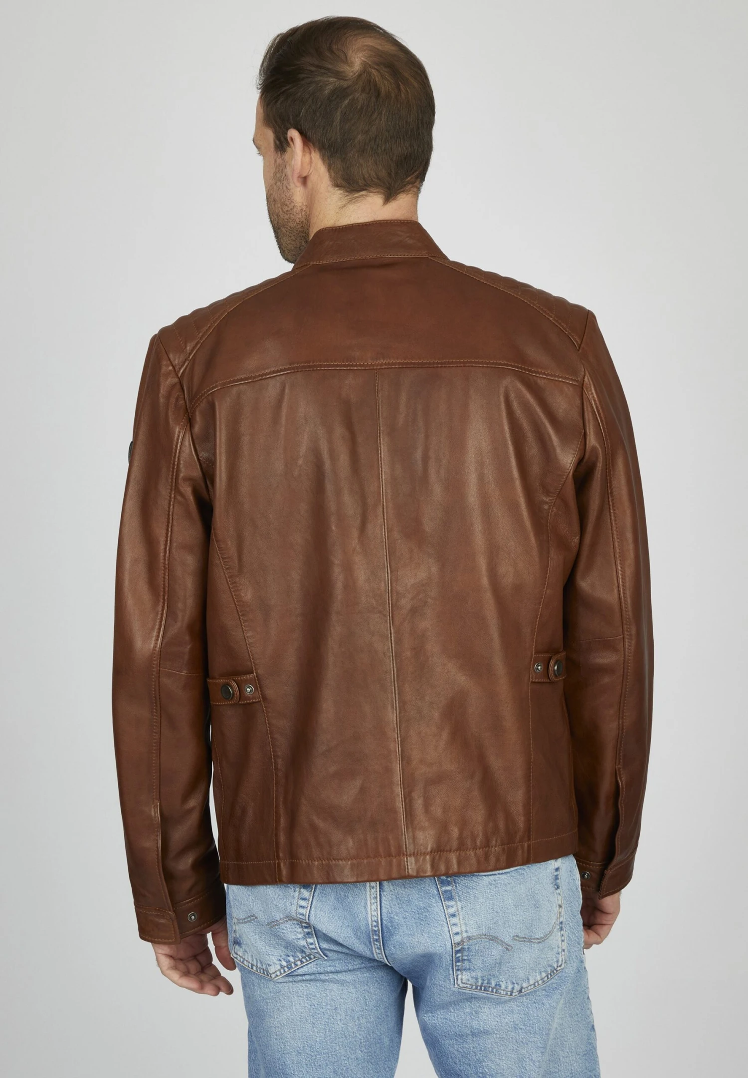 Bugatti Mit Druckknopfrieglen - Leren Jas - Cognac 5 Bugatti Mit Druckknopfrieglen - Leren Jas - Cognac - Afbeelding 3