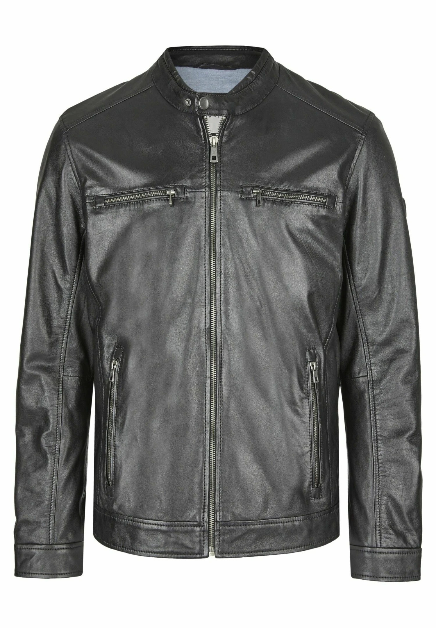 Bugatti Leather Jacket With Snap - Leren Jas - Schwarz 7 Bugatti Leather Jacket With Snap - Leren Jas - Schwarz - Afbeelding 5
