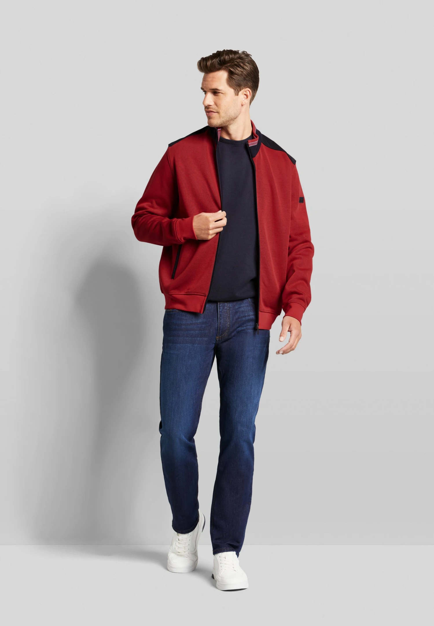 Bugatti Regular Fit - Sweater Met Rits - Rot 4 Bugatti Regular Fit - Sweater Met Rits - Rot - Afbeelding 2