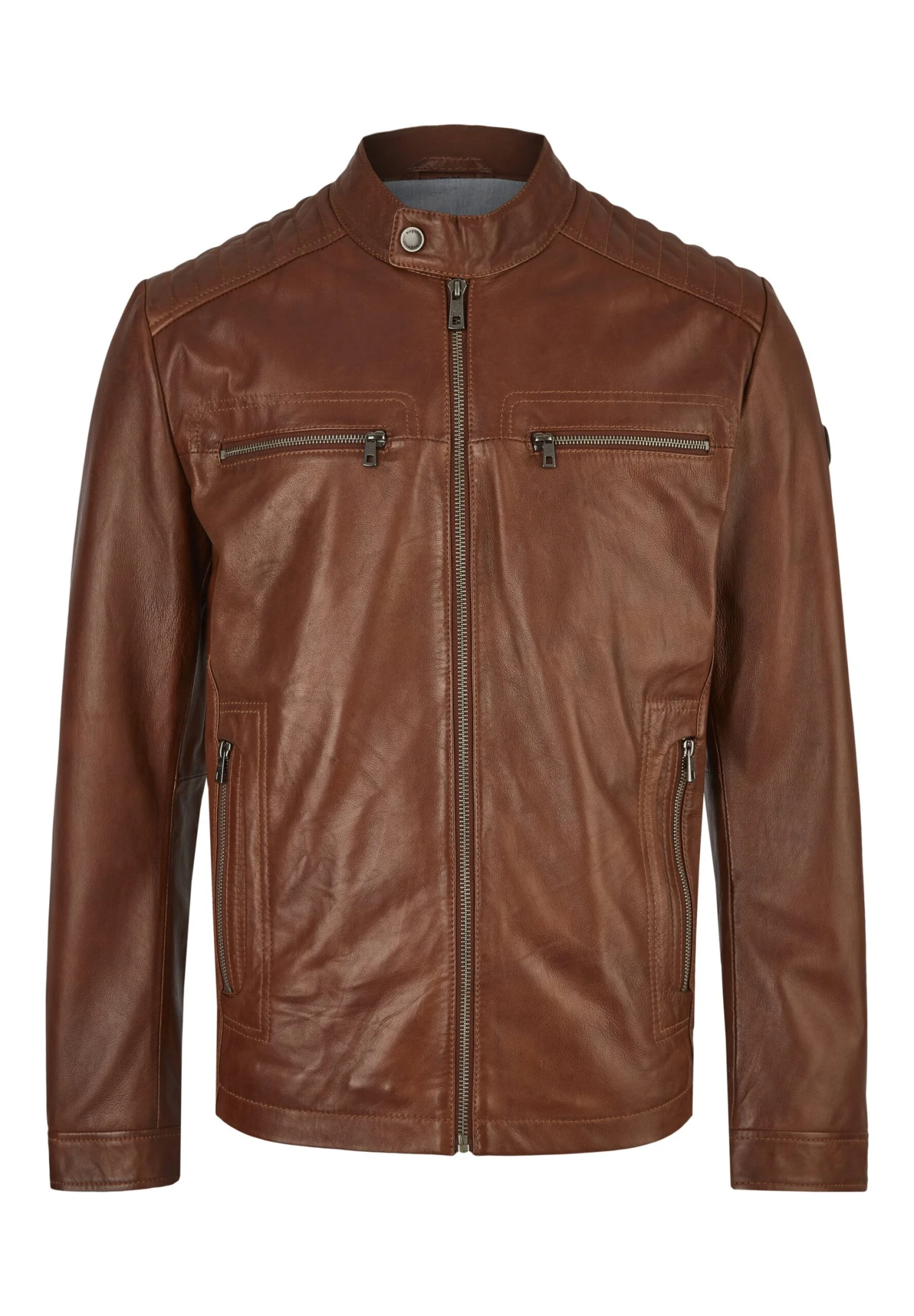 Bugatti Mit Druckknopfrieglen - Leren Jas - Cognac 7 Bugatti Mit Druckknopfrieglen - Leren Jas - Cognac - Afbeelding 5