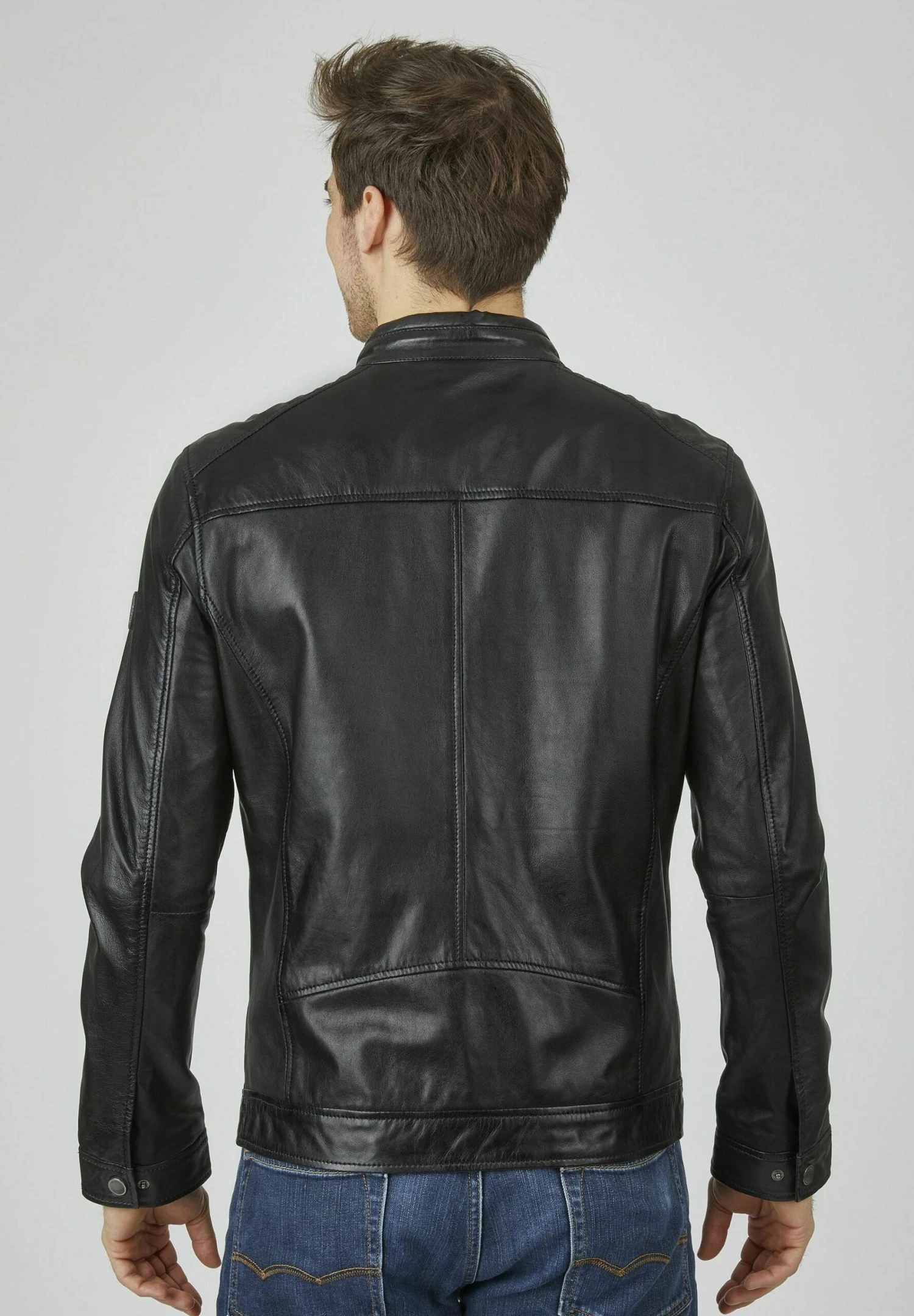 Bugatti Leather Jacket With Snap - Leren Jas - Schwarz 5 Bugatti Leather Jacket With Snap - Leren Jas - Schwarz - Afbeelding 3