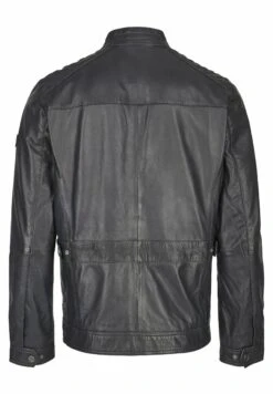 Bugatti Mit Riegeln Und Stehkragen - Leren Jas - Dunkelblau -Bugatti Winkel f3da3069dfc2483e8eea333a63377615